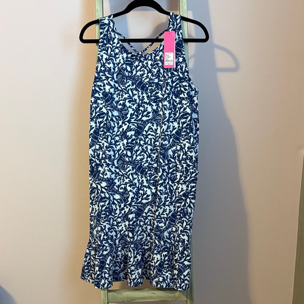 Lilly Pulitzer Blue and White Floral Dress